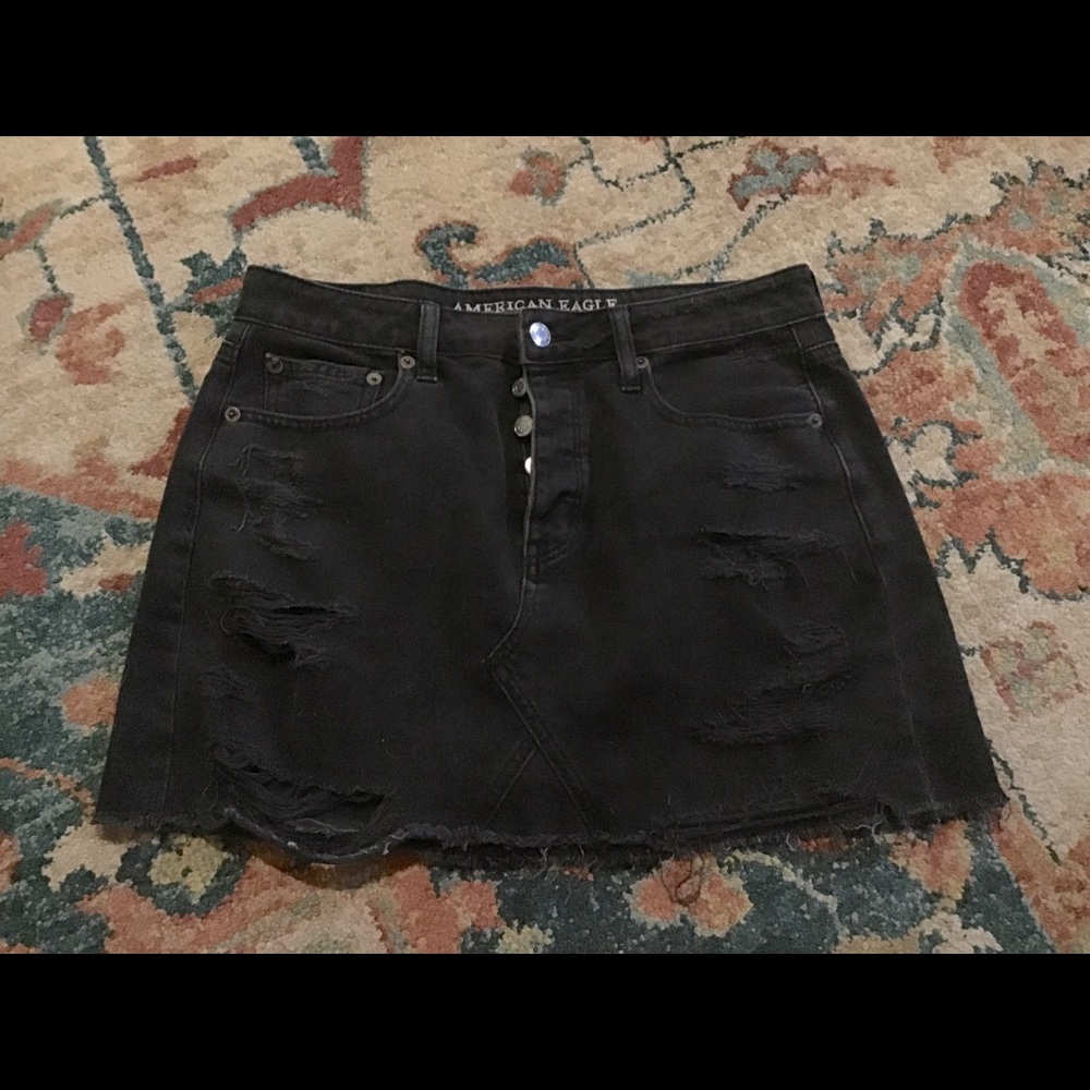 💟AE BLACK JEAN SKIRT— sz 8